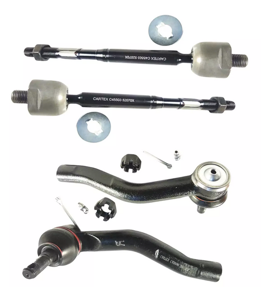 Premiun Set of 4 Cartex Outer & Inner Tie Rod Fit For Toyota Yaris 2006-2016 - FSK012